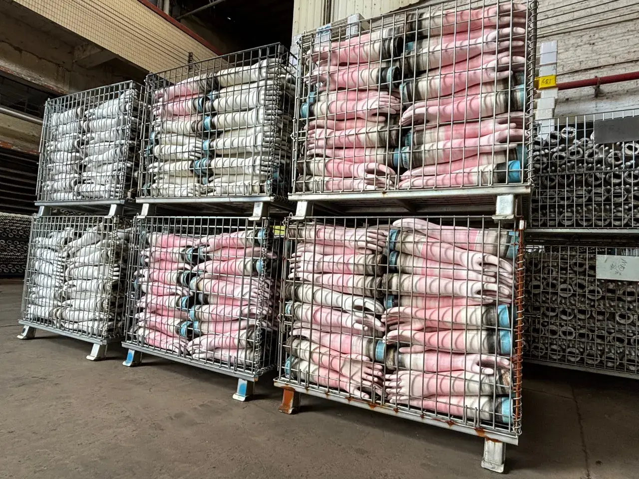 Glove moulds prepared in the factory