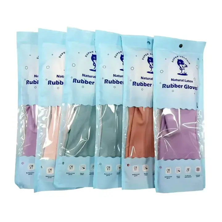 Natural latex glove color assortment packages