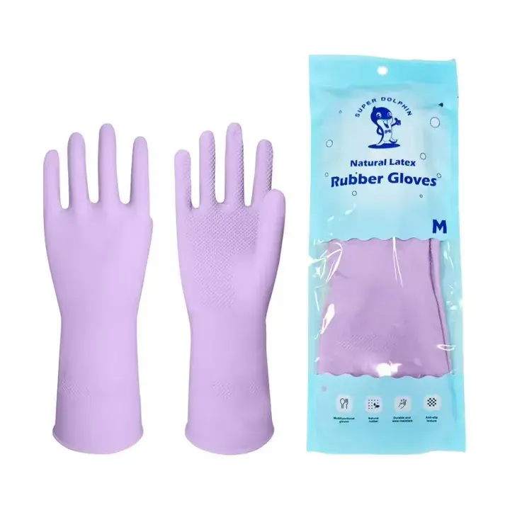Purple natural latex glove package